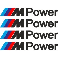 Набір вінілових наклейок на ручки авто - BMW M Power (4 шт.)