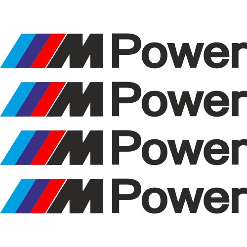 Набір вінілових наклейок на ручки авто - BMW M Power (4 шт.)