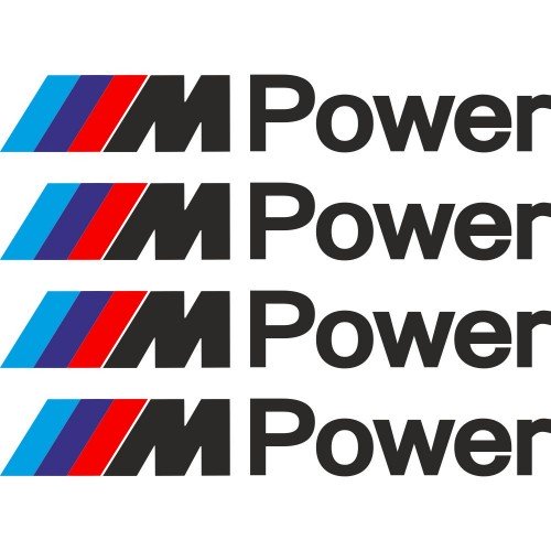 Набор виниловых наклеек  на ручки авто - BMW M Power (4 шт.)