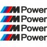 Набор виниловых наклеек  на ручки авто - BMW M Power (4 шт.)