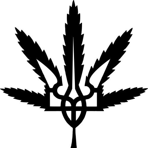 Вінілова наклейка на автомобіль - Тризуб (Тризуб) Ganja Style