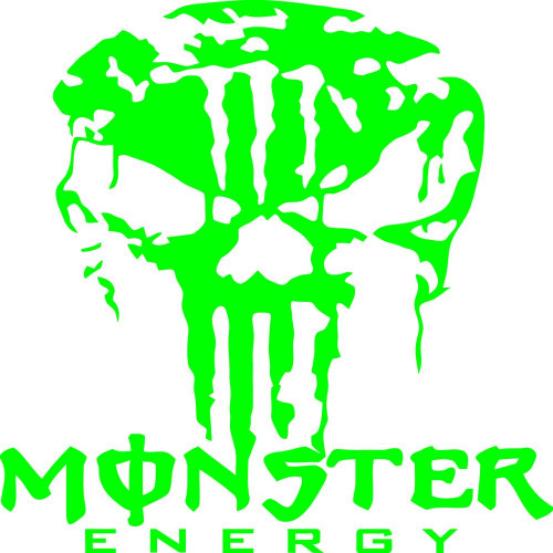 Вінілова наклейка на автомобіль або мотоцикл - Череп Monster Energy v2