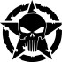 Вінілова наклейка на автомобіль - Армійська Зірка Punisher Jeep Вінілова наклейка на автомобіль - Армійська Зірка Punisher Jeep