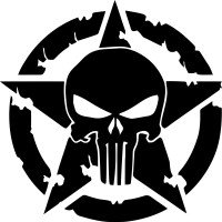 Вінілова наклейка на автомобіль - Армійська Зірка Punisher Jeep