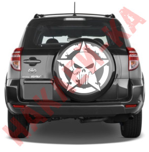 Вінілова наклейка на автомобіль - Армійська Зірка Punisher Jeep