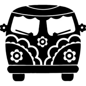 Вінілова наклейка на автомобіль - Volkswagen Bus Hippy Style