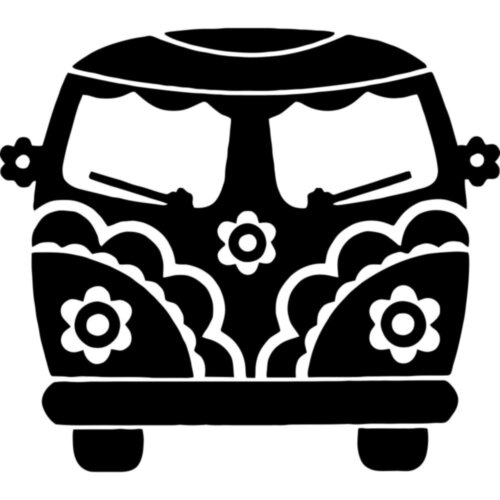 Вінілова наклейка на автомобіль - Volkswagen Bus Hippy Style