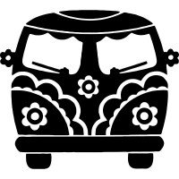 Виниловая наклейка на автомобиль - Volkswagen Bus Hippy Style