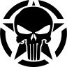 Вінілова наклейка на автомобіль - Армійська Зірка Punisher Jeep v2