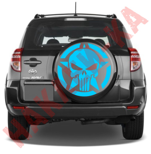 Вінілова наклейка на автомобіль - Армійська Зірка Punisher Jeep v2