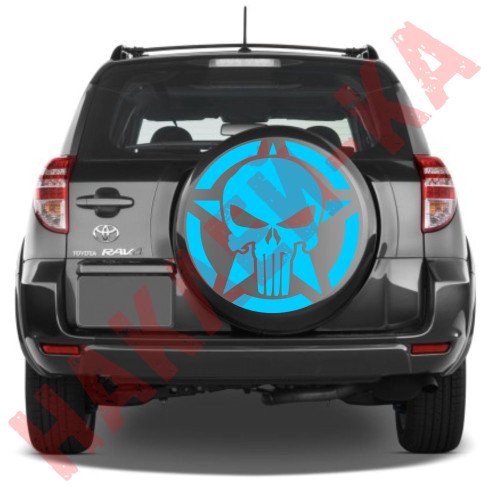 Вінілова наклейка на автомобіль - Армійська Зірка Punisher Jeep v2