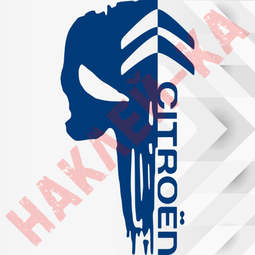Вінилова наклейка на капот автомобіля - Череп Citroen / Сітроен Каратель