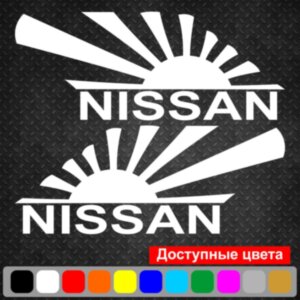 Набір наклейок на дзеркала авто - Японський Прапор Nissan (2шт)