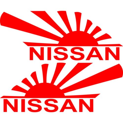 Набір наклейок на дзеркала авто - Японський Прапор Nissan (2шт)