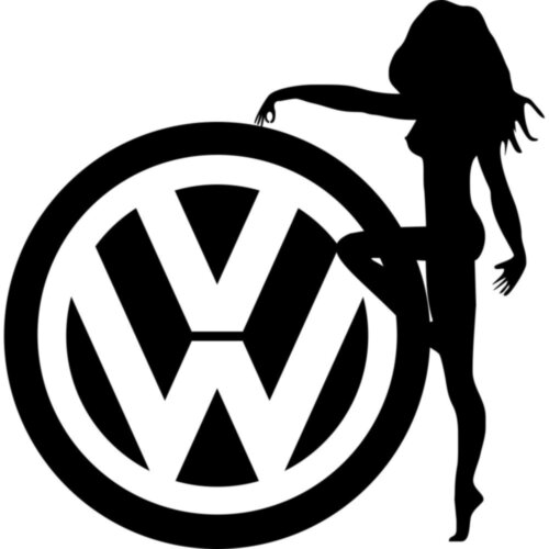 Вінілова наклейка на автомобіль - Volkswagen Дівчина | VW Girl