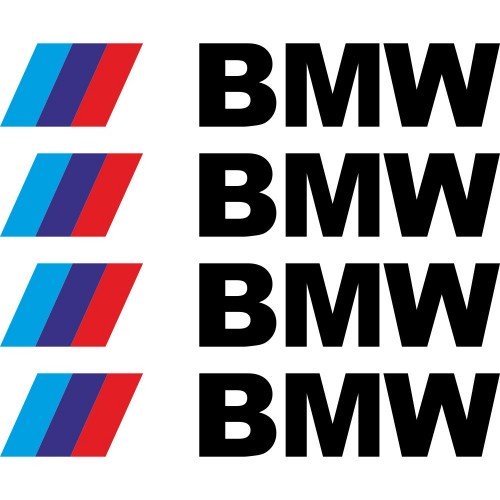 Набор виниловых наклеек на ручки авто - BMW Триколор (4 шт.)