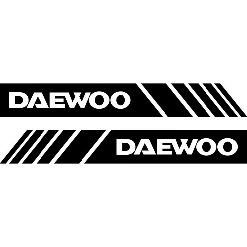 Набір наклейок на дзеркала авто - Смуги Daewoo (2шт)