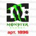 Вінілова наклейка на автомобіль - DC shoes Monster energy