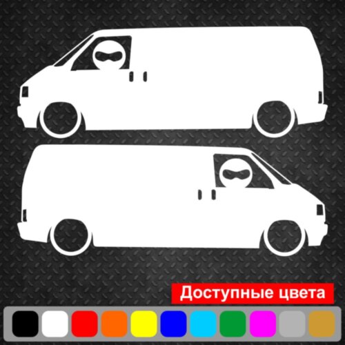 Набір вінілових наклейок на автомобіль - Volkswagen Transporter Stig (2шт)