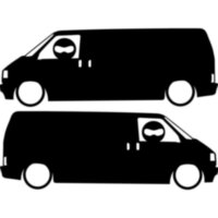 Набір вінілових наклейок на автомобіль - Volkswagen Transporter Stig (2шт)