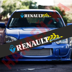 Сонцезахисна наклейка на лобове скло автомобіля - RENAULT sport, 135*20 см
