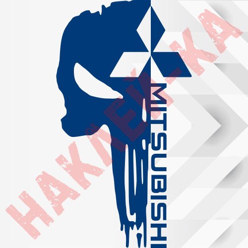 Виниловая наклейка на капот автомобиля - Череп Mitsubishi / Мицубиси Каратель
