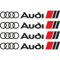 Набір вінілових наклейок на ручки авто - Audi (4 шт.)