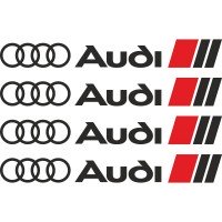 Набор виниловых наклеек  на ручки авто - Audi (4 шт.)