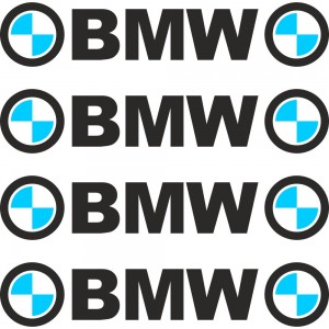 Набір вінілових наклейок на ручки авто - BMW (4 шт.)