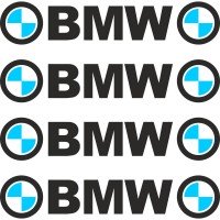 Набор виниловых наклеек  на ручки авто - BMW (4 шт.)