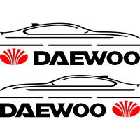 Набор наклеек на зеркала авто - Daewoo (2шт)