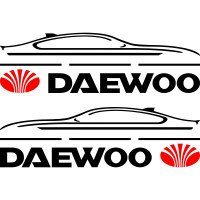 Набір наклейок на дзеркала авто - Daewoo (2шт)