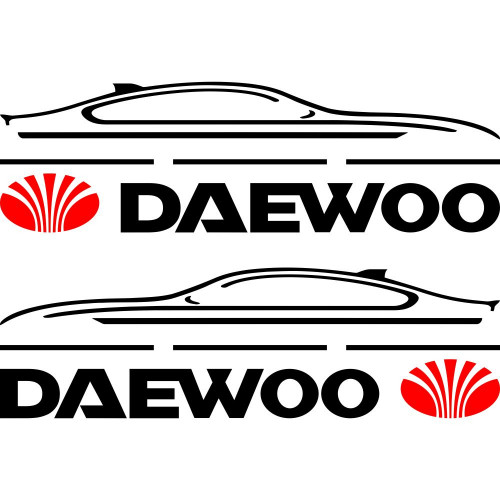 Набір наклейок на дзеркала авто - Daewoo (2шт)
