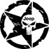 Вінілова наклейка на автомобіль - Армійська Зірка Punisher Jeep v3 Вінілова наклейка на автомобіль - Армійська Зірка Punisher Jeep v3