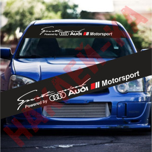 Сонцезахисна наклейка на лобове скло автомобіля - Audi Motorsport, 135*20 см
