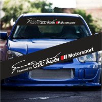 Солнцезащитная наклейка на лобовое стекло автомобиля - Audi Motorsport, 135*20 см