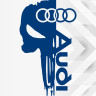 Вінілова наклейка на капот автомобіля - Череп Audi / Ауді Каратель Вінілова наклейка на капот автомобіля - Череп Audi / Ауді Каратель