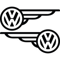 Набор виниловых наклеек на автомобиль - Volkswagen Крылья (2шт)