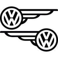 Набор виниловых наклеек на автомобиль - Volkswagen Крылья (2шт)