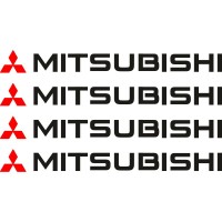 Набір вінілових наклейок на ручки авто - Mitsubishi (4 шт.)