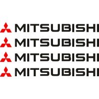 Набір вінілових наклейок на ручки авто - Mitsubishi (4 шт.)