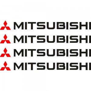 Набір вінілових наклейок на ручки авто - Mitsubishi (4 шт.)