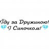 Виниловая наклейка на выписку из роддома - Їду за Дружиною! І Синочком!