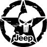 Виниловая наклейка на автомобиль - Армейская Звезда Punisher Jeep v4 Виниловая наклейка на автомобиль - Армейская Звезда Punisher Jeep v4